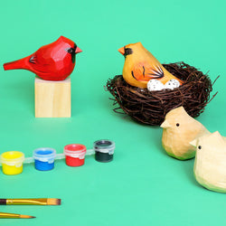 Hand-Carved Cardinal Bird DIY Painting Kit – Nature-Inspired Decor & Gifts (ONLINE ORDER ONLY)
