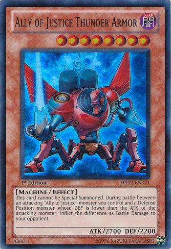Ally of Justice Thunder Armor [HA02-EN021] Super Rare (ONLINE ORDER ONLY)