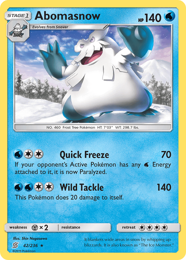 Abomasnow (42/236) [Sun & Moon: Unified Minds] (Online Only)