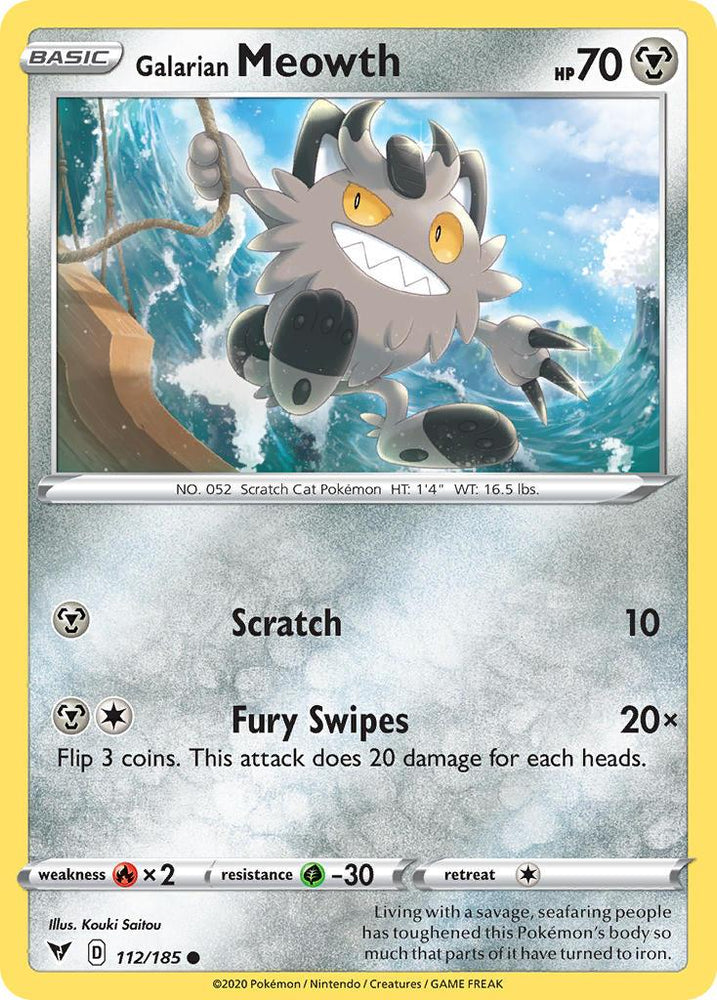 Galarian Meowth (112/185) [Sword & Shield: Vivid Voltage] (Online Only)