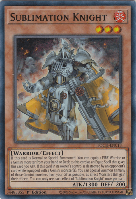 Sublimation Knight [TOCH-EN013] Super Rare (ONLINE ORDER ONLY)