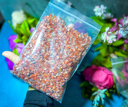 1 Lb Carnelian Crystal Chips, Bulk Wholesale Crystal Chips (ONLINE ORDER ONLY)