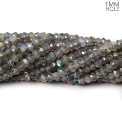 1mm hole Labradorite Faceted Rondelles 3.5-4mm dia. 13.5 inch 127 beads (ONLINE ORDER ONLY)