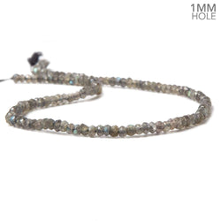 1mm hole Labradorite Faceted Rondelles 3.5-4mm dia. 13.5 inch 127 beads (ONLINE ORDER ONLY)