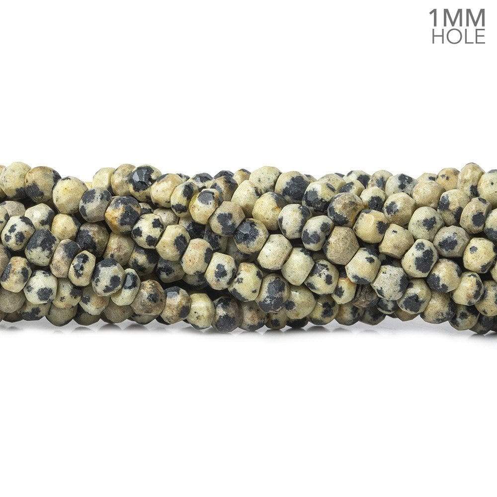 3.5-4mm Dalmatian Jasper Faceted Rondelles 13.5 inch 125 Beads 1mm Large Hole (ONLINE ORDER ONLY)