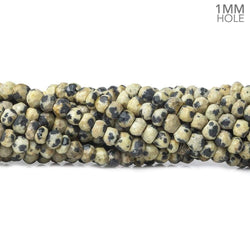 3.5-4mm Dalmatian Jasper Faceted Rondelles 13.5 inch 125 Beads 1mm Large Hole (ONLINE ORDER ONLY)