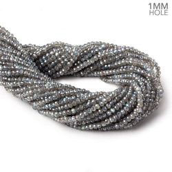 1mm hole Metallic Labradorite Micro Faceted Rondelles 3.5mm dia. 115 beads AAA (ONLINE ORDER ONLY)