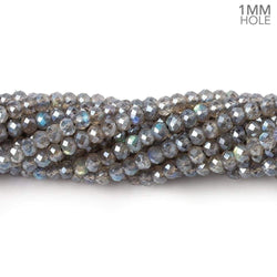 1mm hole Metallic Labradorite Micro Faceted Rondelles 3.5mm dia. 115 beads AAA (ONLINE ORDER ONLY)