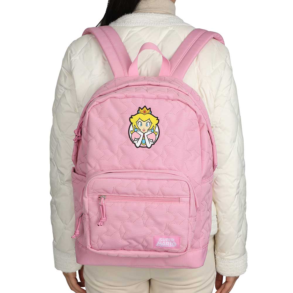 *Collective* Princess Peach Super Mario 17" Quilted Laptop Backpack (ONLINE ORDER ONLY)