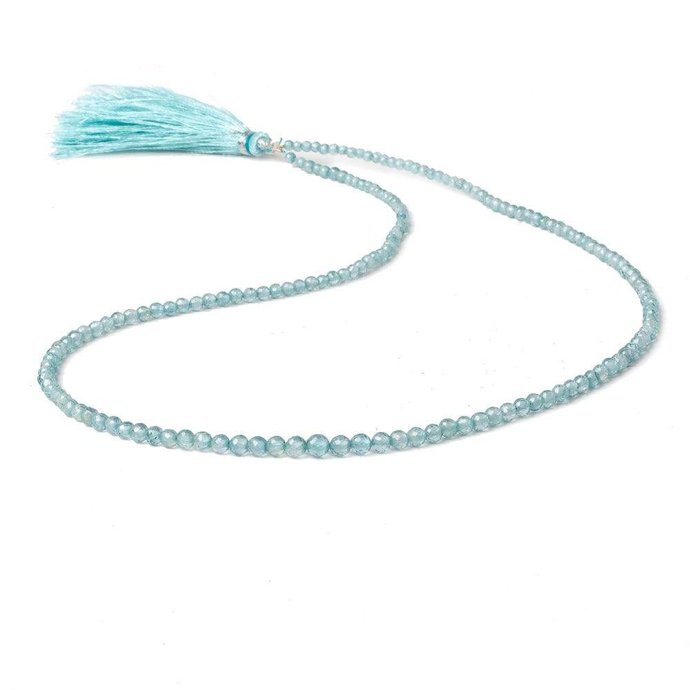 2.5-4mm Blue Zircon micro faceted round 16 inch 146 beads AA (ONLINE ORDER ONLY)