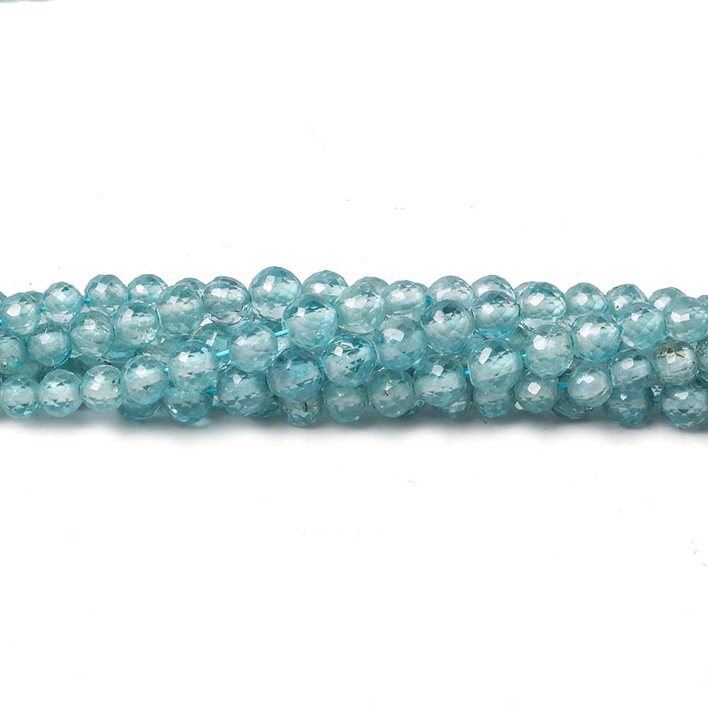 2.5-4mm Blue Zircon micro faceted round 16 inch 146 beads AA (ONLINE ORDER ONLY)