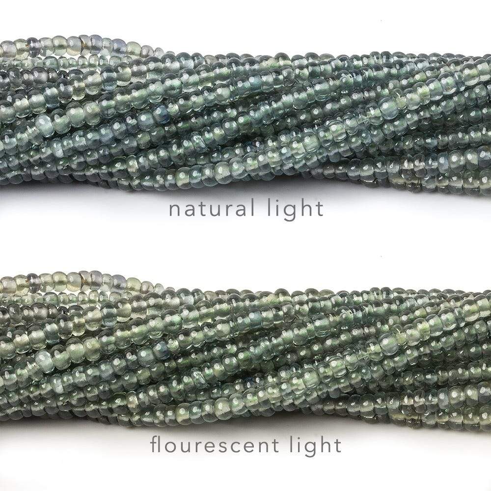 2-3mm Color Change Songea Sapphire plain rondelle beads 16 inch