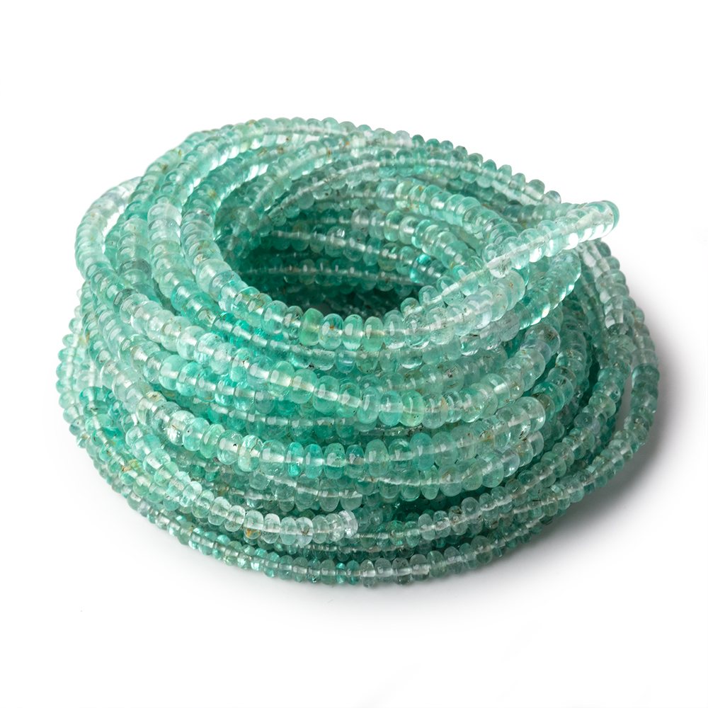 2-4mm Emerald Plain Rondelle Beads 17.75 inch 230 pieces AAA (ONLINE ORDER ONLY)