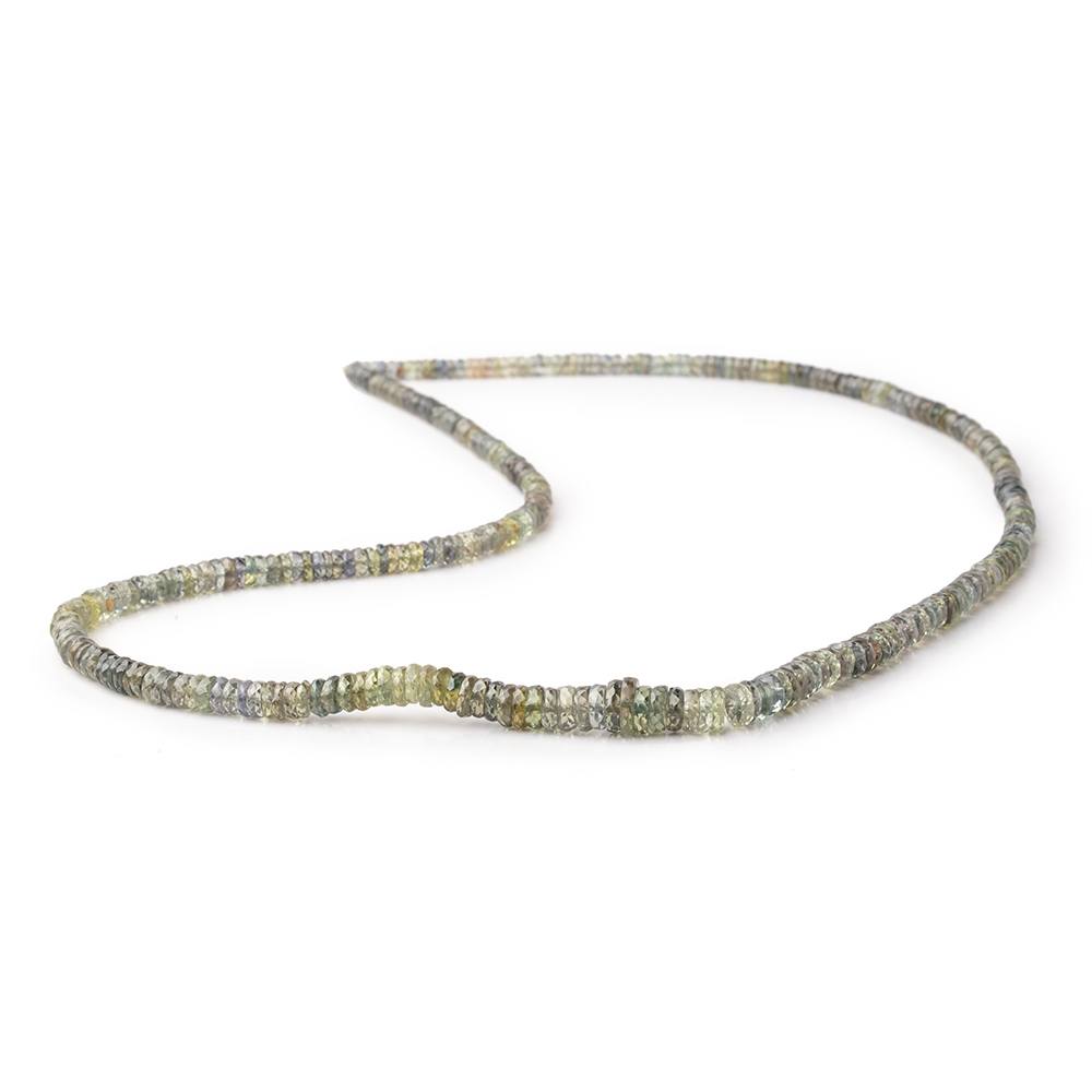 2-6.5mm Moss Green Sapphire Faceted Heishi Beads 18 inch 350 pieces AAA (ONLINE ORDER ONLY)