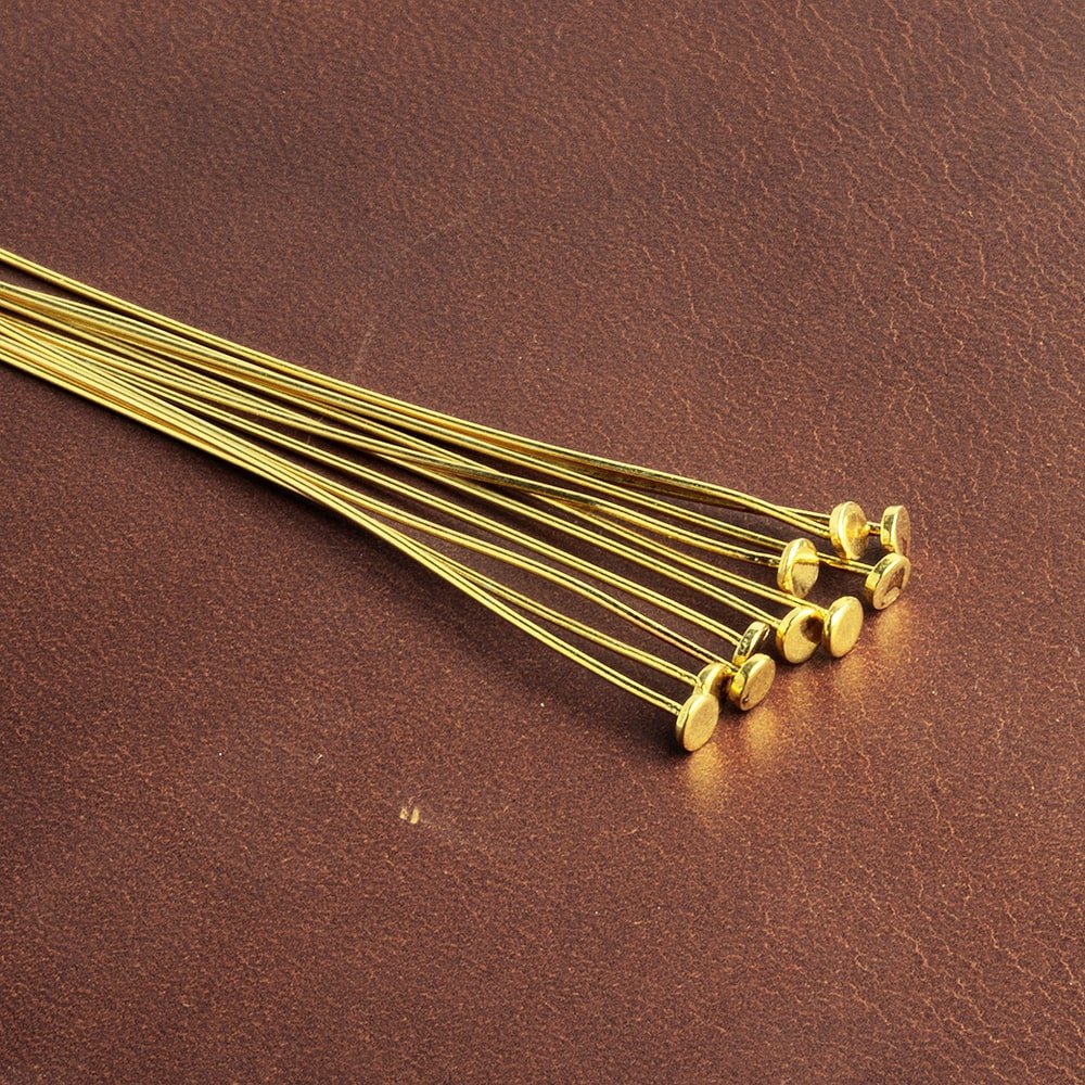 2" length Vermeil Disc Headpin, 24 Gauge Wire, 10 pieces per Bag (ONLINE ORDER ONLY)