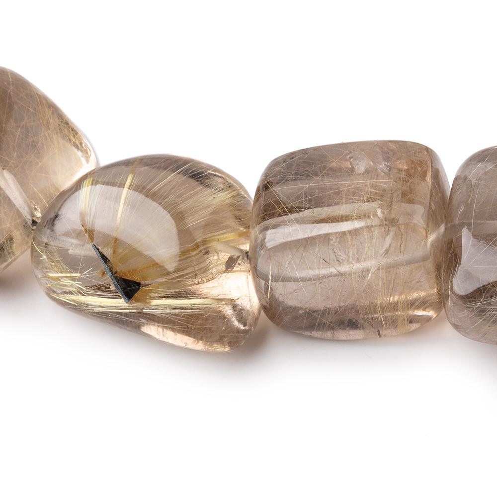 20-27mm Rutilated Quartz plain nugget beads 16 inch 18 pieces AA (ONLINE ORDER ONLY)