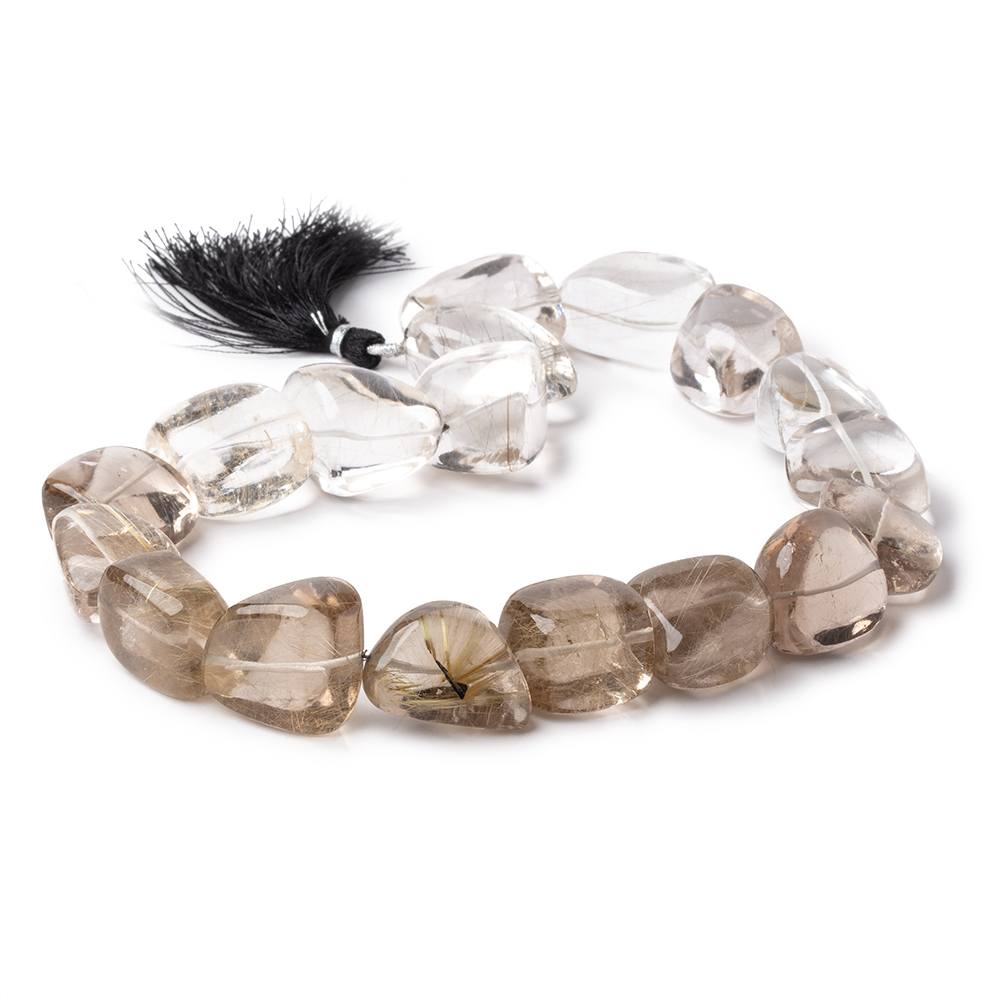 20-27mm Rutilated Quartz plain nugget beads 16 inch 18 pieces AA (ONLINE ORDER ONLY)