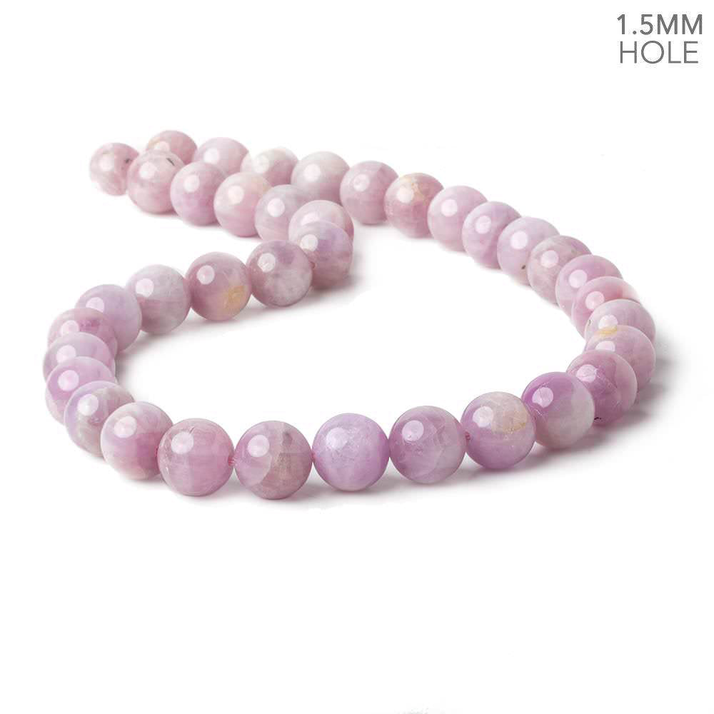 11mm Cat's Eye Kunzite plain rounds 16 inch 37 beads 1.5mm Large Hole AA (ONLINE ORDER ONLY)