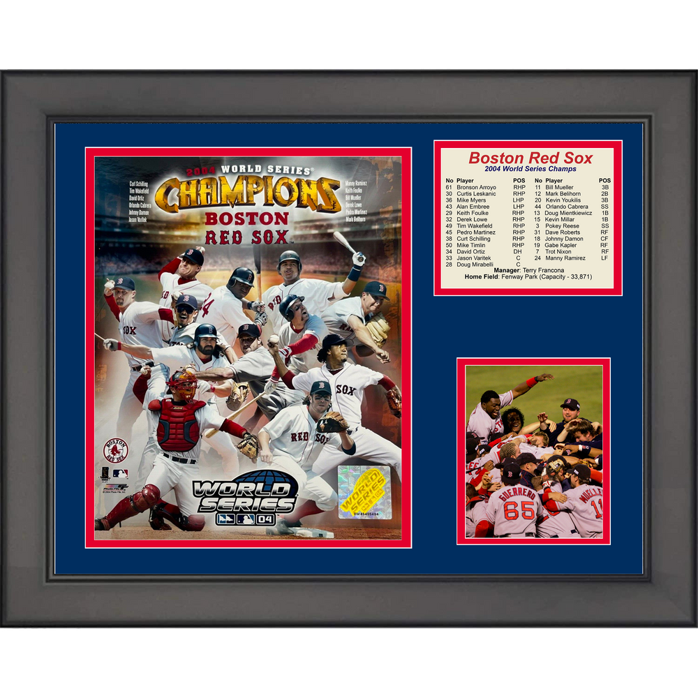 Framed Boston Red Sox 2004 World Series Champions 11"x14" Baseball Three Photo Collage (ONLINE ORDER ONLY)