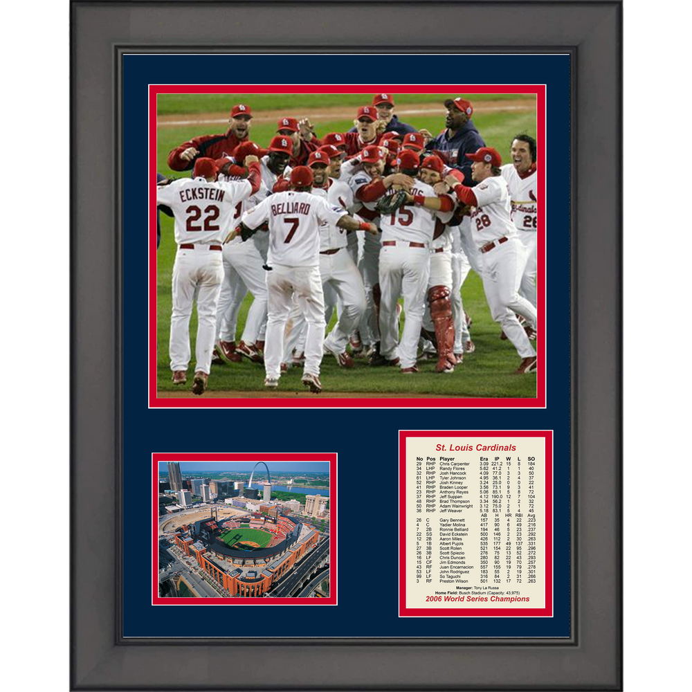 Framed St. Louis Cardinals 2006 World Series Champions 11"x14"Baseball Three Photo Collage (ONLINE ORDER ONLY)