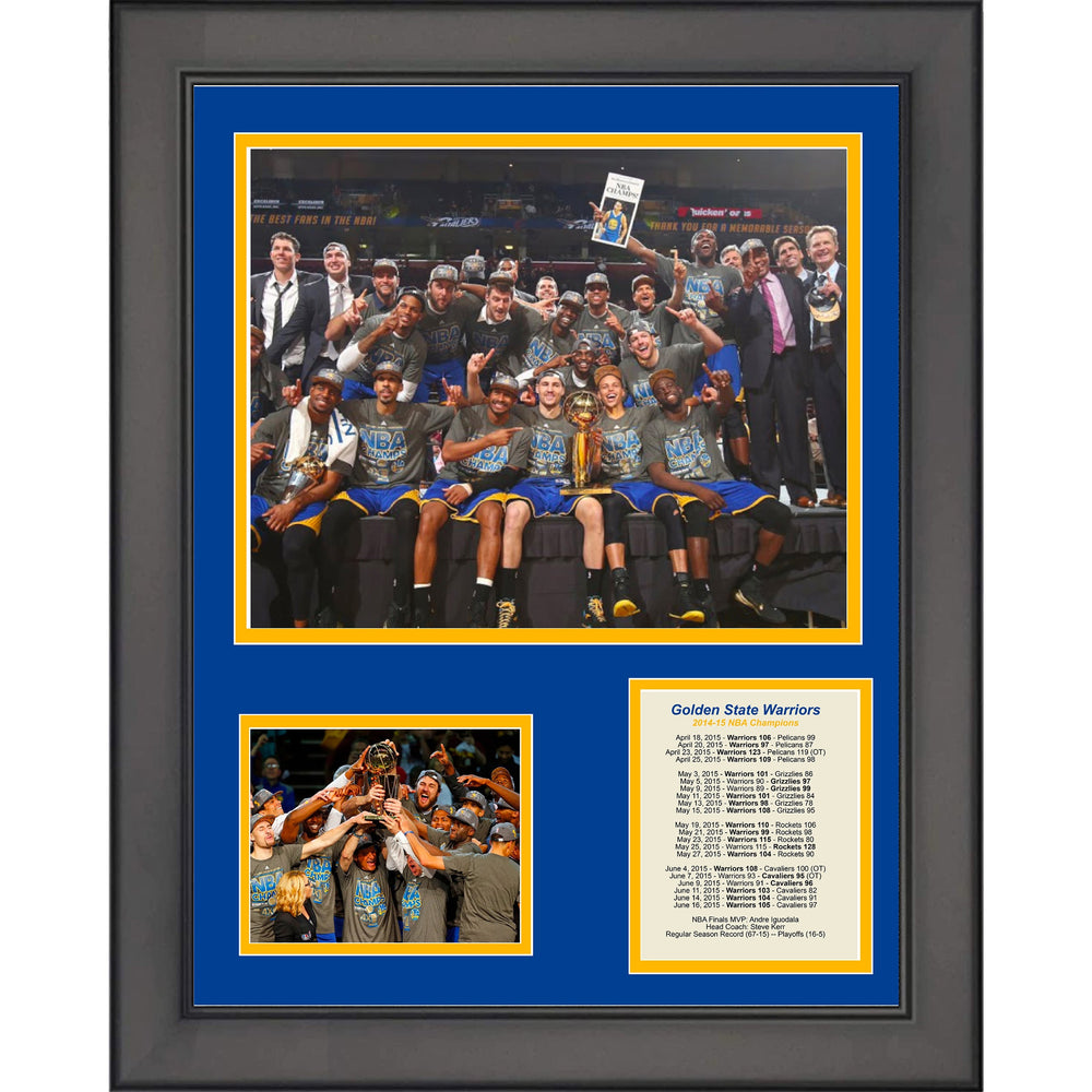 Framed Golden State Warriors 2014-2015 NBA Finals Champions 11"x14" Three Photo Collage (ONLINE ORDER ONLY)