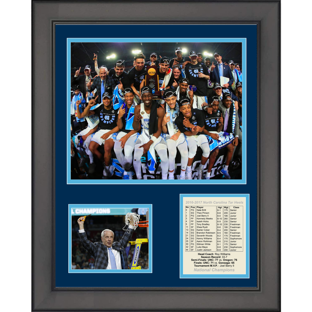 Framed UNC 2016-2017 NCAA Tournament Champions College Basketball Podium 11"x14" Three Photo Collage (ONLINE ORDER ONLY)