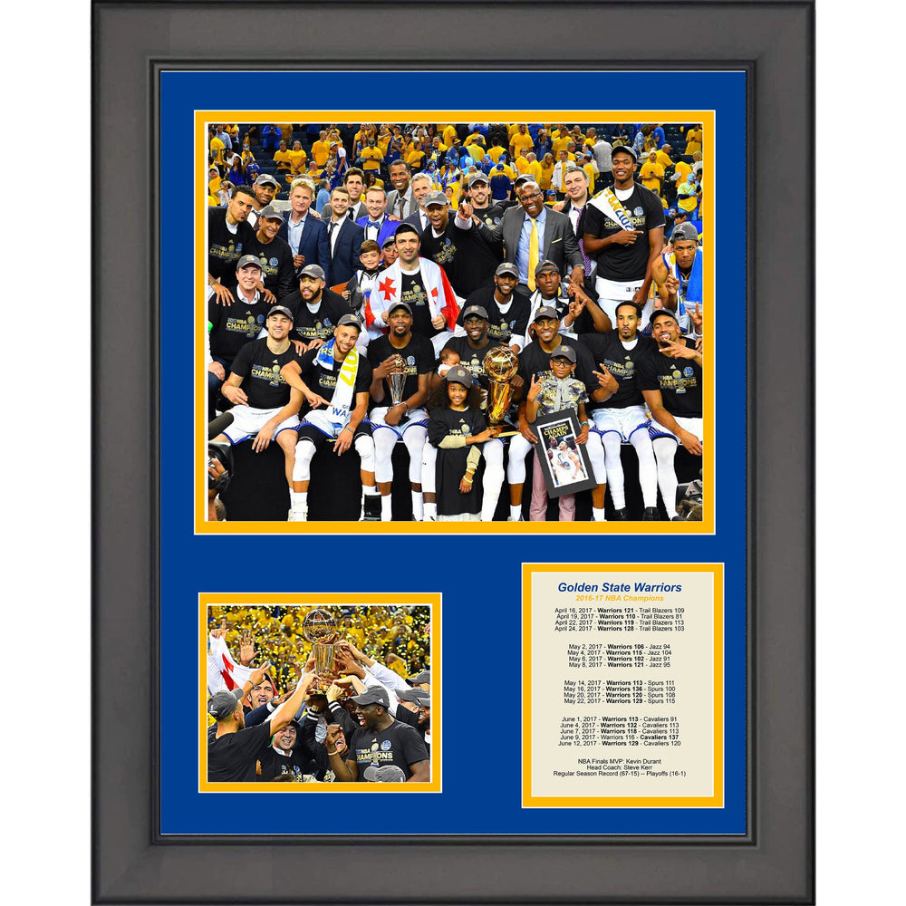 Framed Golden State Warriors 2016-2017 NBA Finals Champions 11"x14" Three Photo Collage (ONLINE ORDER ONLY)