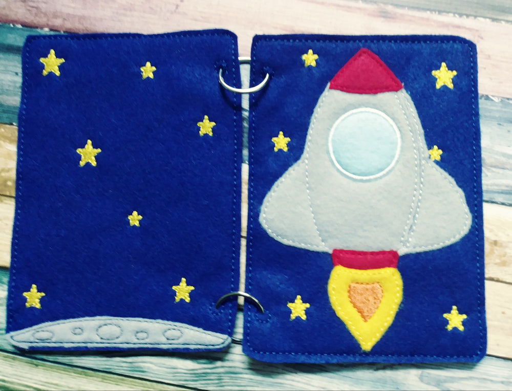 Solar system quiet book page - outer space quiet book page - travel toy - learning page (ONLINE ORDER ONLY)