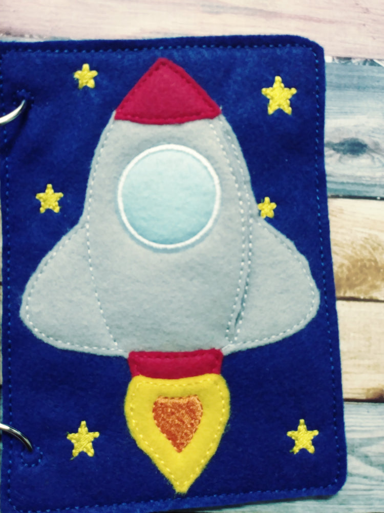 Solar system quiet book page - outer space quiet book page - travel toy - learning page (ONLINE ORDER ONLY)