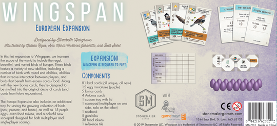 Wingspan: European Expansion (ONLINE ORDER ONLY)
