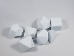 White Blank 7-Dice Set d4, d6, d8, d10, d12, d20 for Customization Ready DIY Bescon (Online Only)