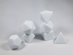 White Blank 7-Dice Set d4, d6, d8, d10, d12, d20 for Customization Ready DIY Bescon (Online Only)