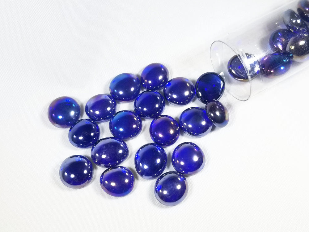 40+ Crystal Dk Blue Iridized Glass Gaming Stones Counters by Chessex (Online Only)