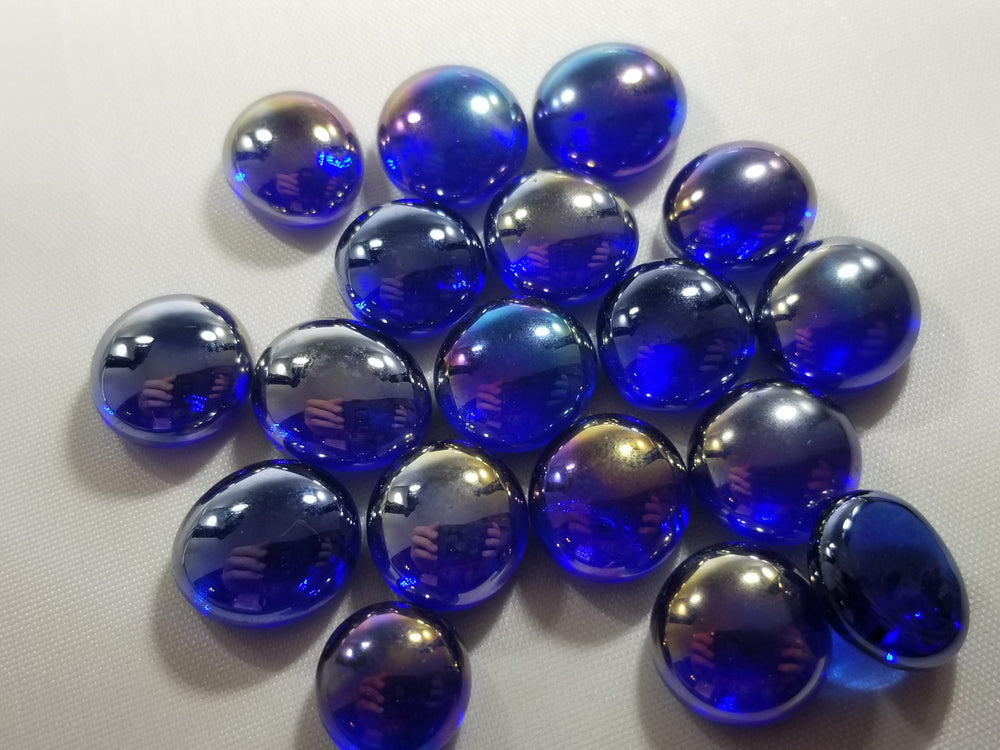 40+ Crystal Dk Blue Iridized Glass Gaming Stones Counters by Chessex (Online Only)