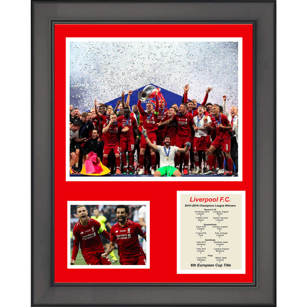 Framed Liverpool F.C. 2019-2020 Premier League Champions Soccer Futbol 11"x14" Three Photo Collage (ONLINE ORDER ONLY)