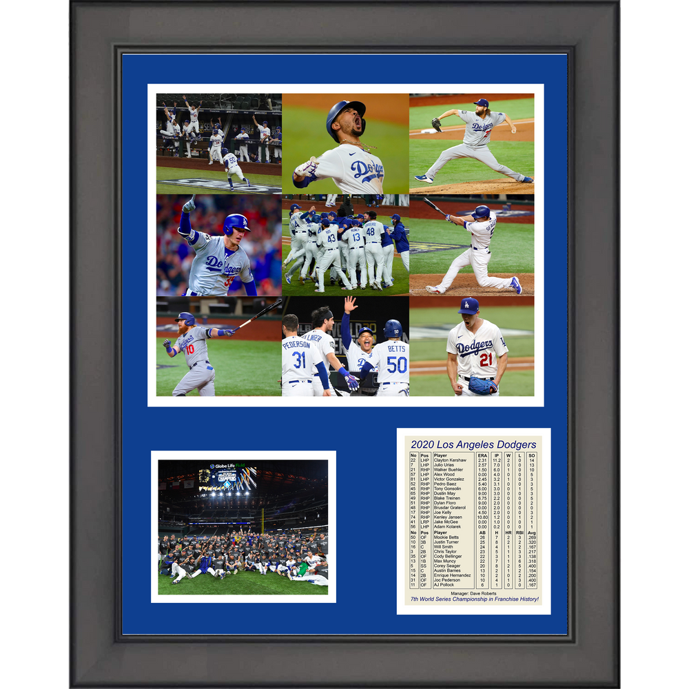 Framed Los Angeles Dodgers 2020 World Series Champions 11"x14" Baseball Mosaic Three Photo Collage (ONLINE ORDER ONLY)