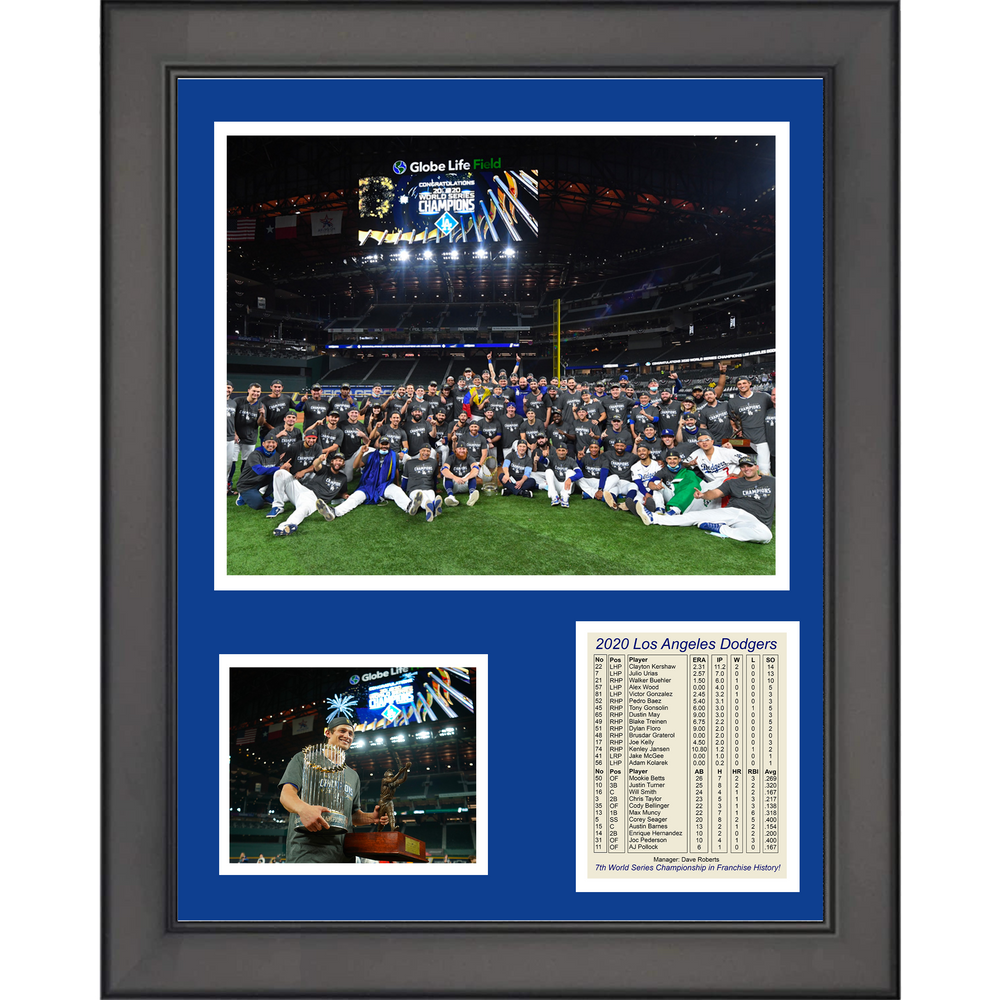 Framed Los Angeles Dodgers 2020 World Series Champions Mound Celebration 11"x14" Baseball Three Photo Collage (ONLINE ORDER ONLY)
