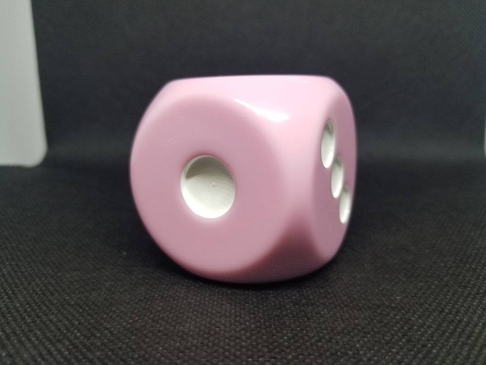 Pink 50mm d6 with White Pips Jumbo Pipped Dice (Online Only)