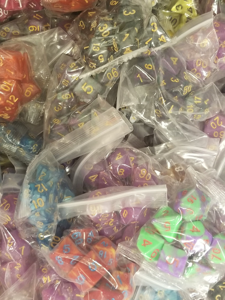 Random 7-Dice Set | Dnd Dice for Tabletop Gaming Variety of Colors (Online Only)