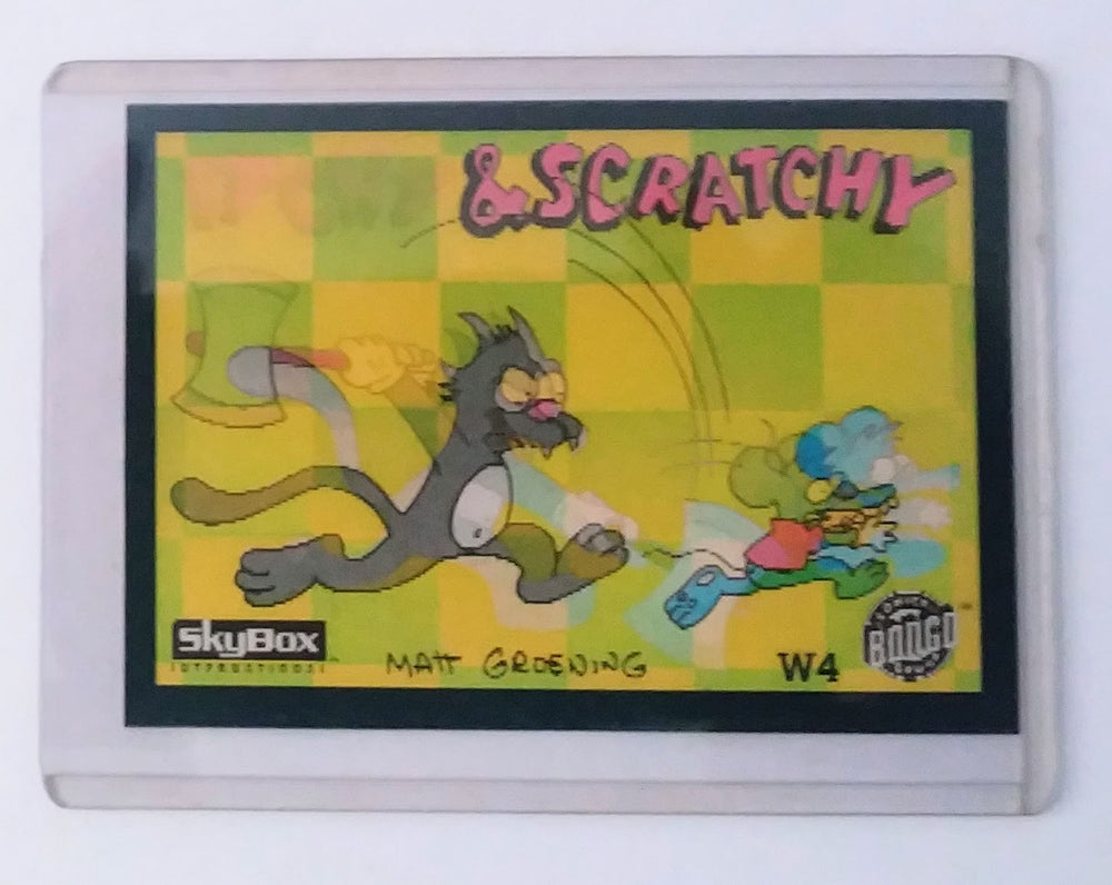 Simpsons Trading Card - 1993 #W4 Itchy & Scratchy (Wiggle) (ONLINE ORDER ONLY)