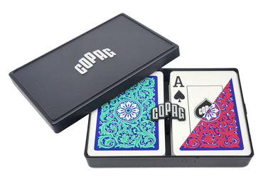 COPAG Playing Cards: Double Deck Set - Neoteric - Red/Green - Poker Size - Jumbo Index (2) (ONLINE ORDER ONLY)