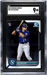 Graded 2022 Topps Bowman Chrome Cal Raleigh #51 Rookie RC Baseball Card SGC 9 Mint