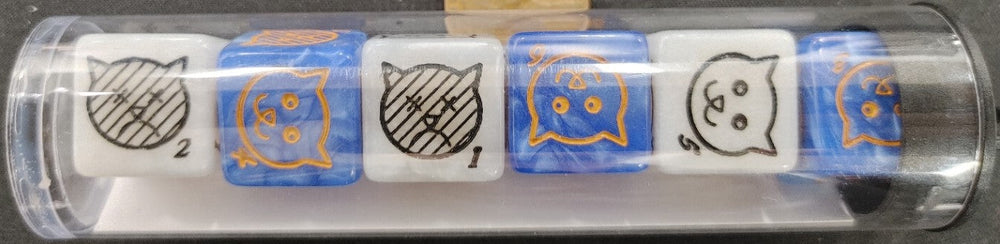 Cat Dice - Tube of Six in Two Colors (Online Order Only)