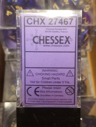 CHX 27467 7-Die Borealis Royal Purple w/ Gold Numbers Set 7-Dice Chessex (Online Only)