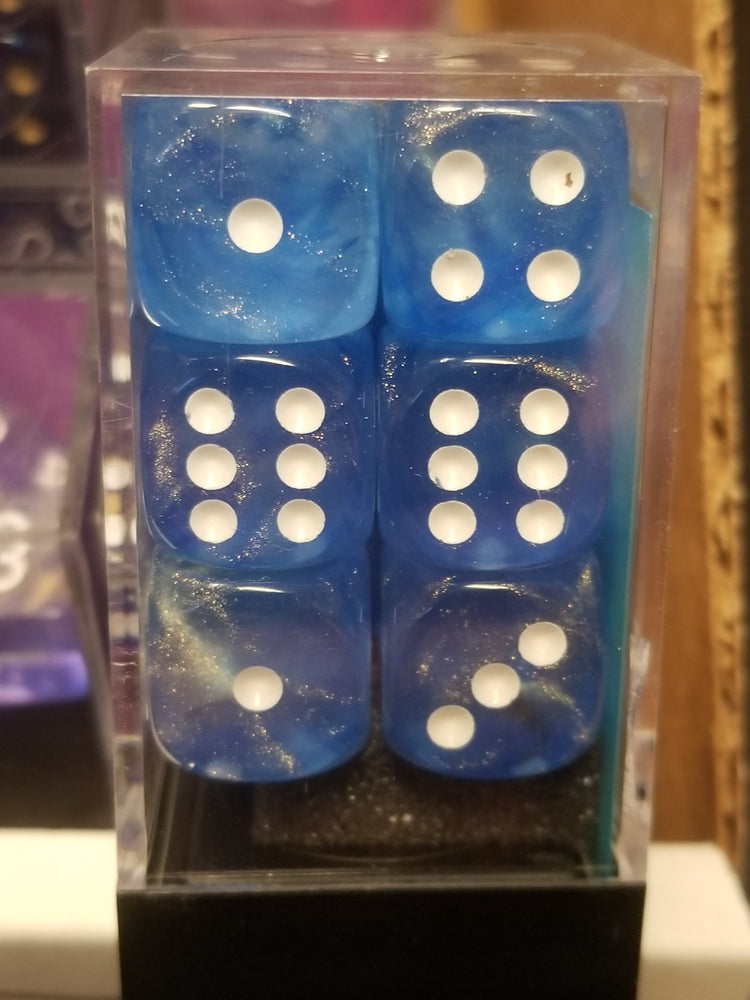 CHX 27626 16mm Block Borealis Sky Blue w/ White Pips Dice Set Chessex (Online Only)