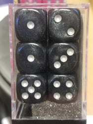 CHX 27628 16mm Block Borealis Smoke w/ Silver Pips Dice Set Chessex (Online Only)