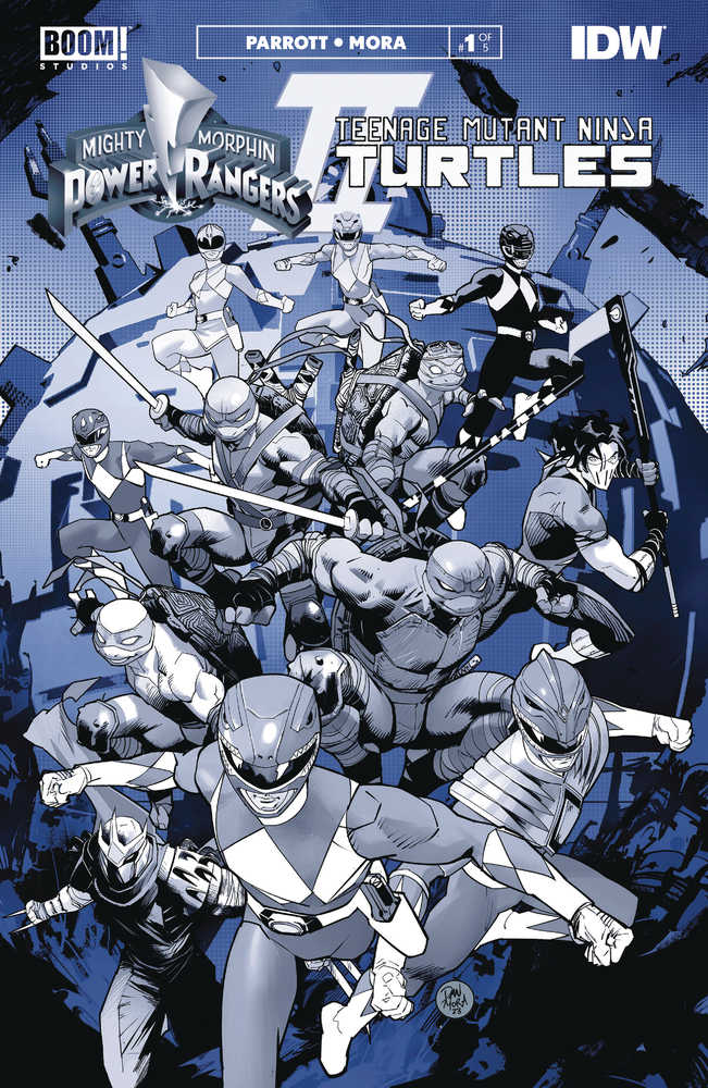 Mighty Morphin Power Rangers / Teenage Mutant Ninja Turtles II Black & White Edition (2023) #1 (Online Order Only)