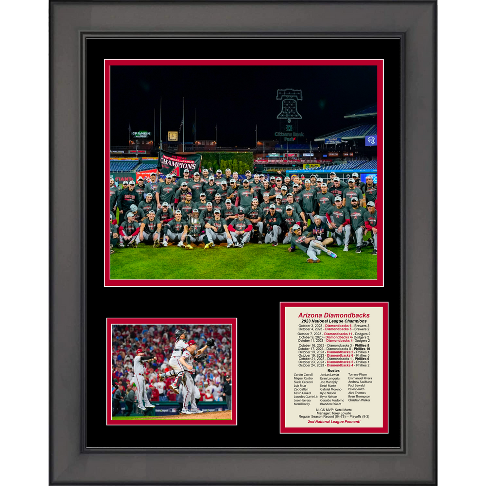 Framed Arizona Diamondbacks 2023 National League NLCS Champions 11"x14" Baseball Three Photo Collage (ONLINE ORDER ONLY)