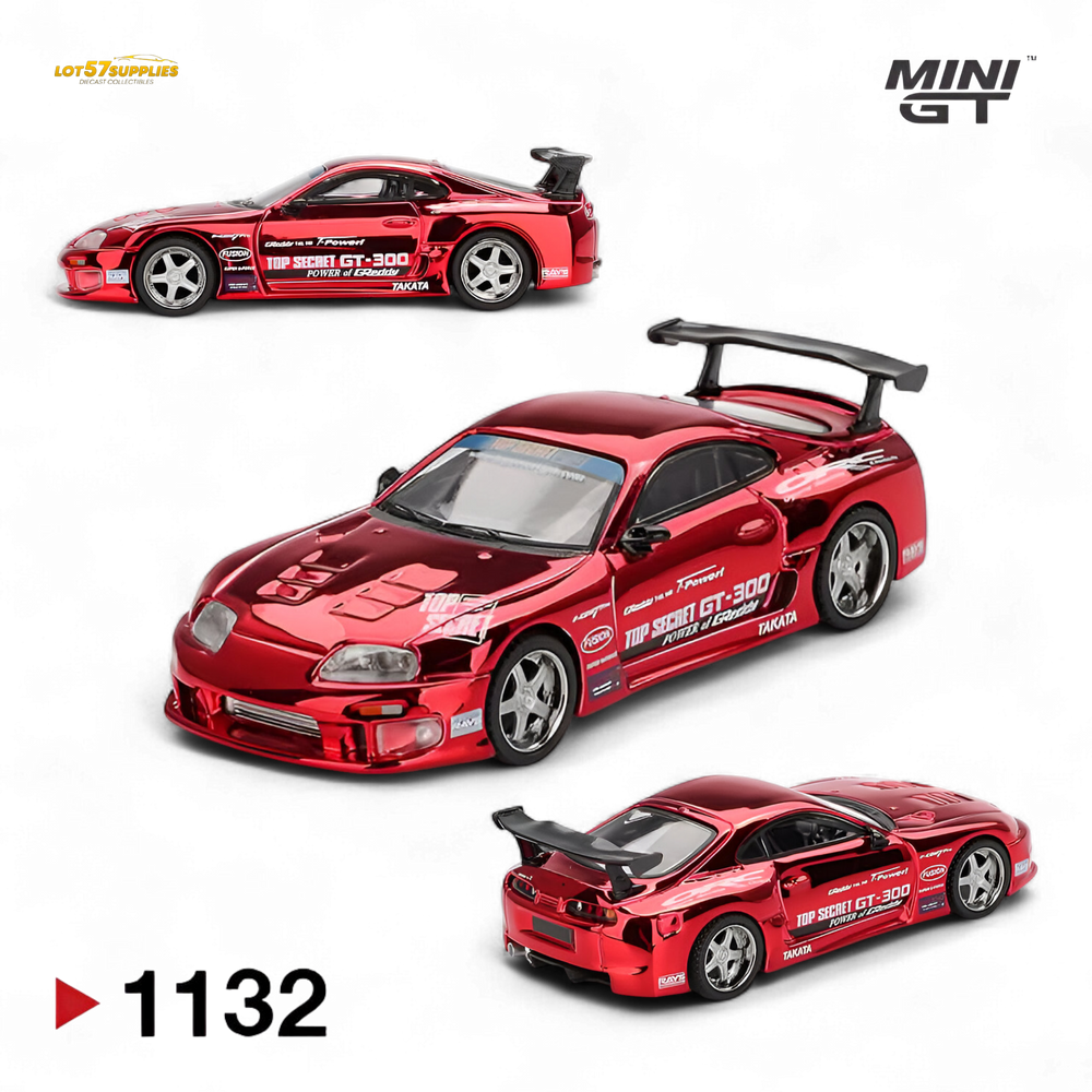 (Pre-Order) Mini-GT Toyota Supra (A80) Top Secret GT-300 - Top Secret Red Chrome 1:64 #1132 (ONLINE ORDER ONLY)
