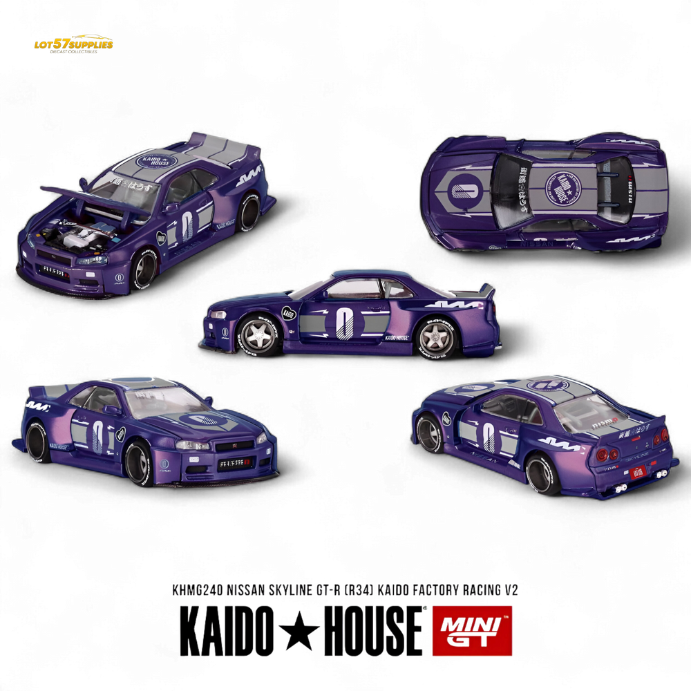 (Pre-Order) KAIDO Nissan Skyline GT-R R34 - RACING FACTORY V2 1:64 (ONLINE ORDER ONLY)